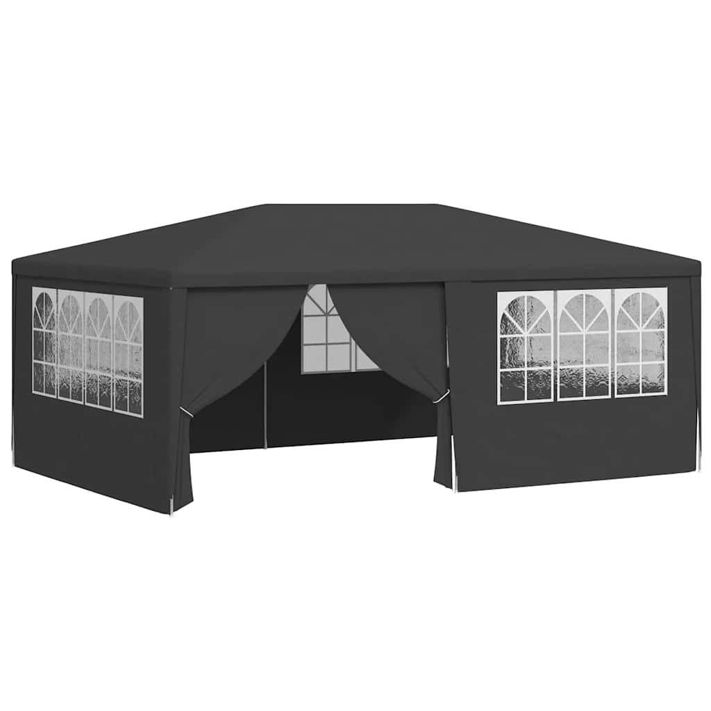 Profi-Partyzelt mit Seitenwänden 4×6 m Anthrazit 90 g/m²