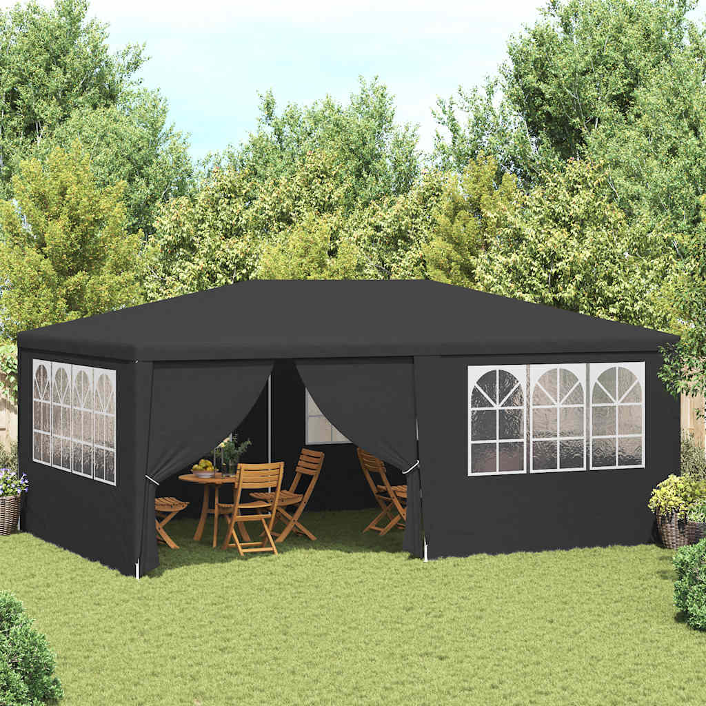 Profi-Partyzelt mit Seitenwänden 4×6 m Anthrazit 90 g/m²