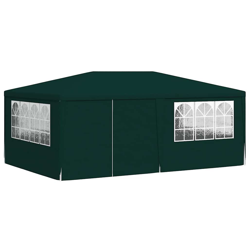 Profi-Partyzelt mit Seitenwänden 4×6 m Grün 90 g/m²