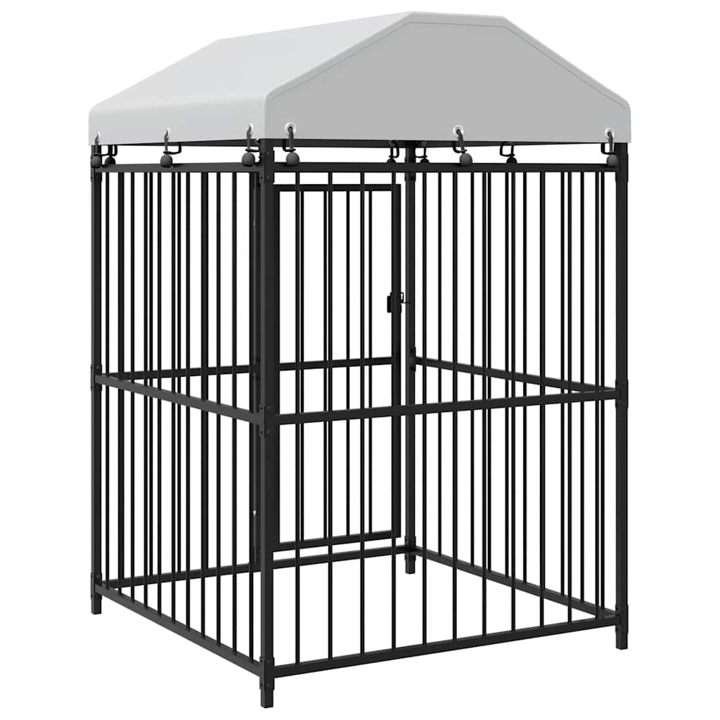Outdoor-Hundezwinger mit Überdachung 120x120x150 cm
