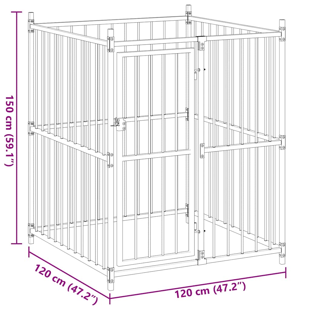 Outdoor-Hundezwinger 120x120x150 cm