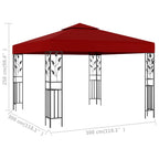 Pavillon 3x3 m Weinrot