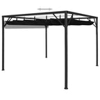 Gartenpavillon mit ausziehbarem Dach 3×3 m Anthrazit