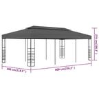 Gartenpavillon 3x6 m Anthrazit