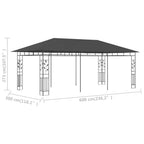 Pavillon mit Moskitonetz 6x3x2,73 m Anthrazit