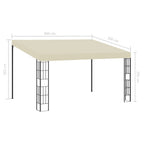 Wand-Pavillon 3x4 m Creme Stoff