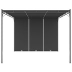Gartenpavillon mit Seitenvorhang 4x3x2,25 m Anthrazit