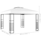 Gartenpavillon 3×3 m Weiß