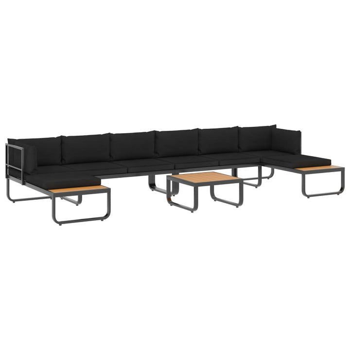 5-tlg. Garten-Ecksofa-Set mit Auflagen Aluminium und WPC