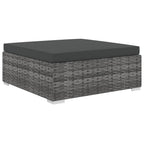 10-tlg. Garten-Lounge-Set mit Auflagen Poly Rattan Grau