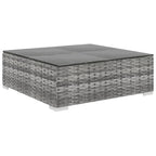 10-tlg. Garten-Lounge-Set mit Auflagen Poly Rattan Grau