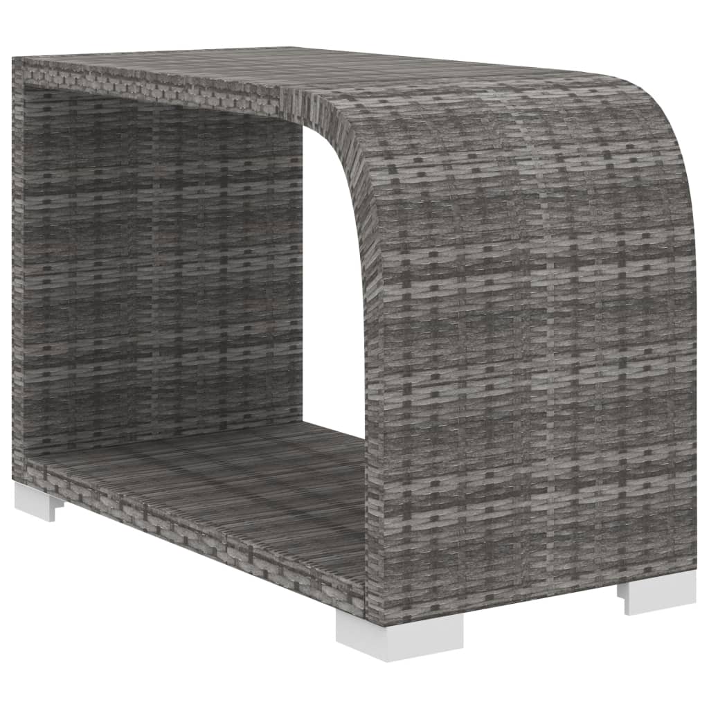 10-tlg. Garten-Lounge-Set mit Auflagen Poly Rattan Grau