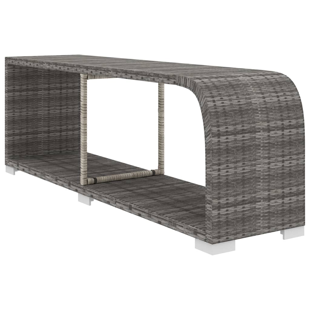 10-tlg. Garten-Lounge-Set mit Auflagen Poly Rattan Grau