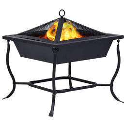 Feuerstelle Schwarz 42x42x45 cm Stahl