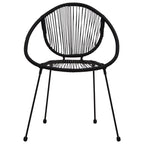 Gartenstühle 2 Stk. PVC Rattan Schwarz