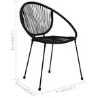 Gartenstühle 2 Stk. PVC Rattan Schwarz
