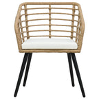 Gartenstühle 2 Stk. mit Auflagen Poly Rattan Eiche