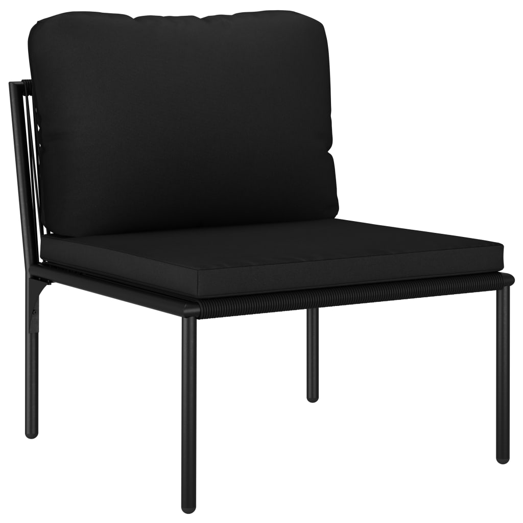 5-tlg. Garten-Lounge-Set mit Auflagen Schwarz PVC