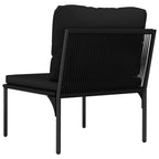3-tlg. Garten-Lounge-Set mit Auflagen Schwarz PVC