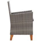 9-tlg. Garten-Essgruppe Poly Rattan und Massivholz Akazie Grau