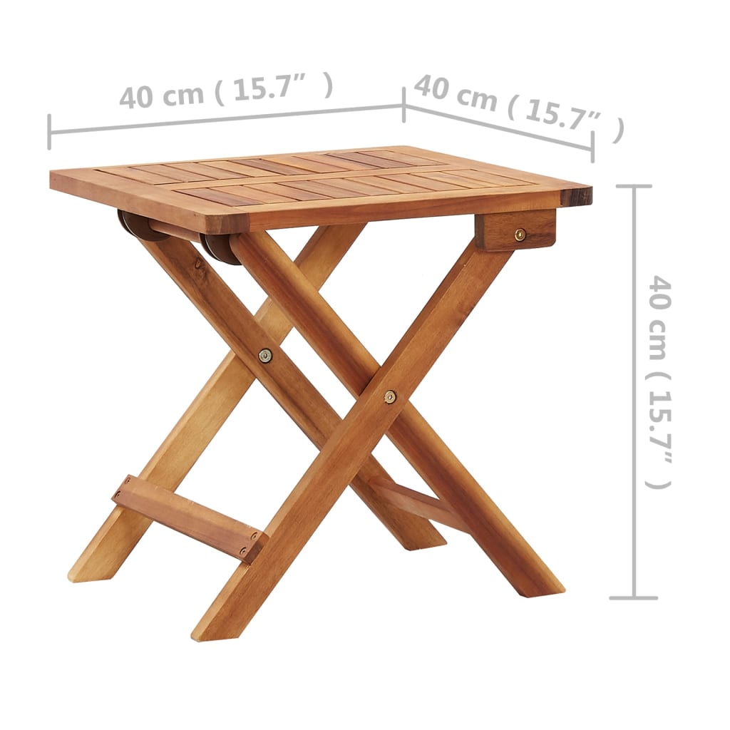Garten-Couchtisch Klappbar 40x40x40 cm Massivholz Akazie