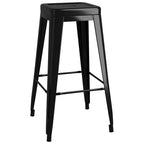 Barhocker Stapelbar 2 Stk. Schwarz Metall