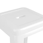 Barhocker Stapelbar 2 Stk. Weiß Metall