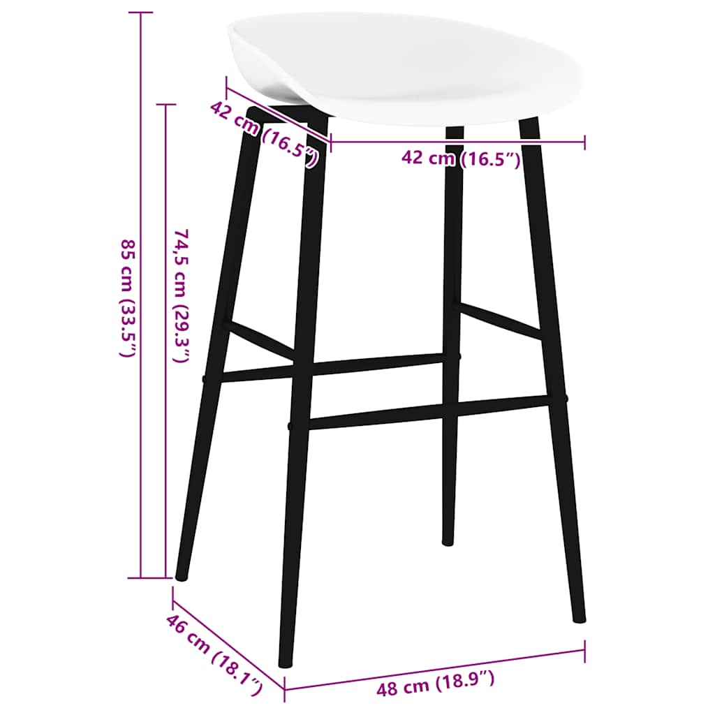 Barhocker 2 Stk. Weiß