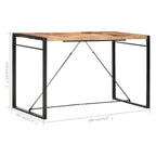 Bartisch 180 x 90 x 110 cm Massivholz Akazie