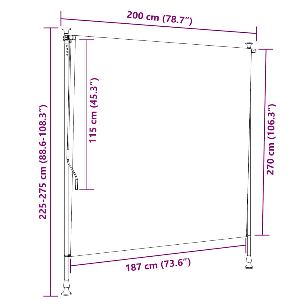 Außenrollo 200 x 270 cm Anthrazit