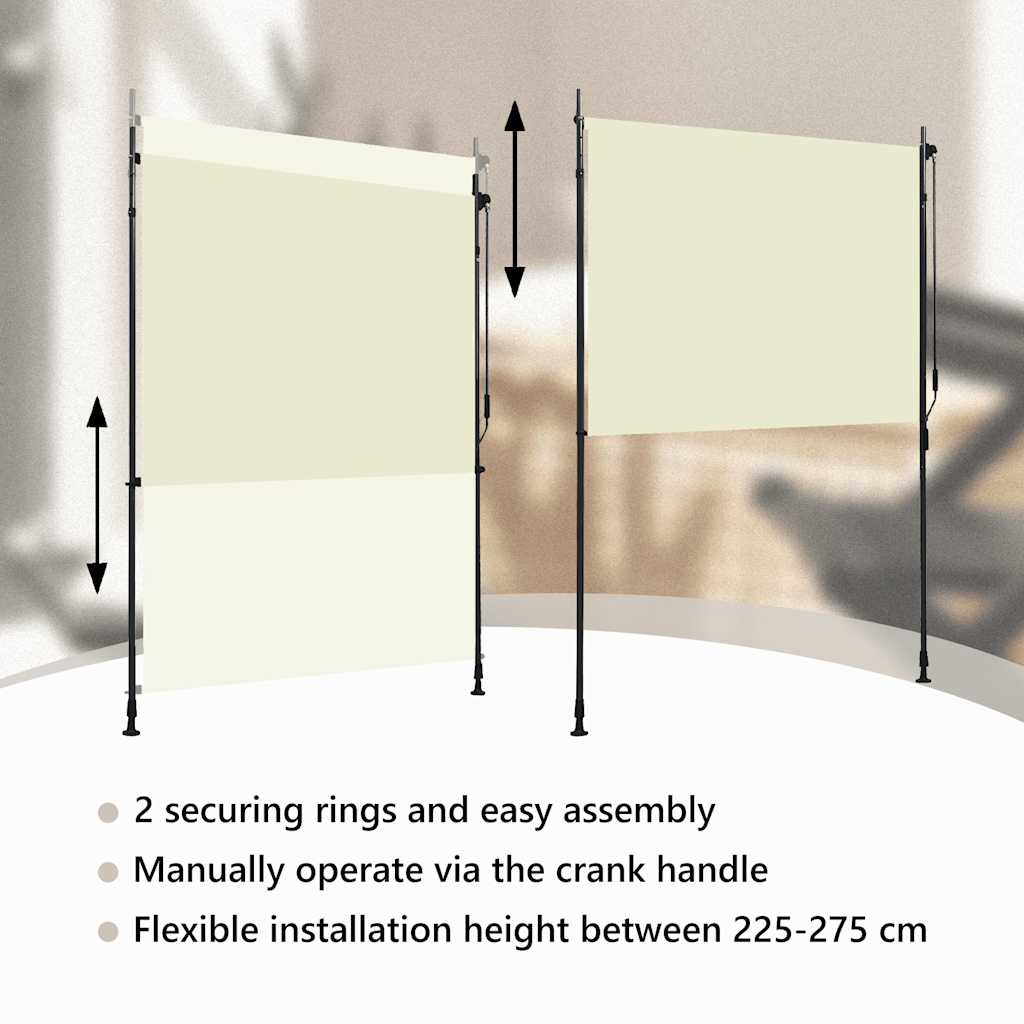 Außenrollo 150 x 270 cm Creme