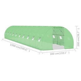 vidaXL Gewächshaus 45 m² 15x3x2 m