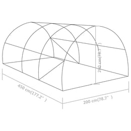 vidaXL Gewächshaus 9 m² 4,5x2x2 m