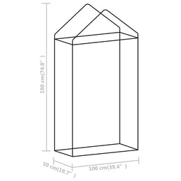 vidaXL Gewächshaus mit Stahlrahmen 0,5 m² 1x0,5x1,9 m