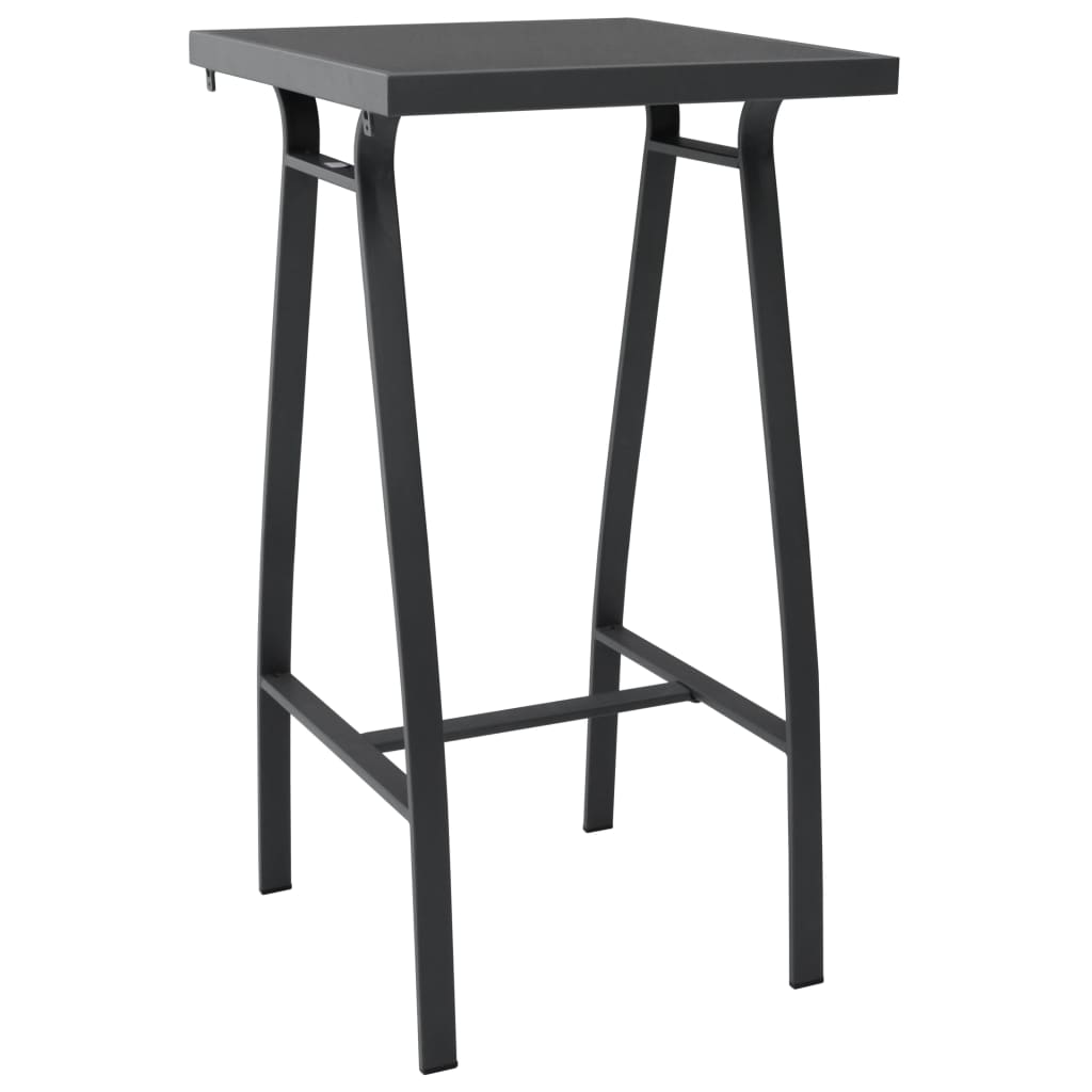 Garten-Bartisch Schwarz 60×60×110 cm Hartglas