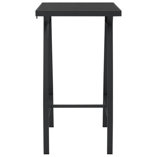 Garten-Bartisch Schwarz 60×60×110 cm Hartglas