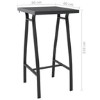 Garten-Bartisch Schwarz 60×60×110 cm Hartglas