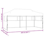 Pop-Up Partyzelt mit Seitenwänden Faltbar 3x6 m Stahl Weiß