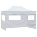 Partyzelt Faltbar mit 3 Seitenteilen 291x413x315 cm Weiß