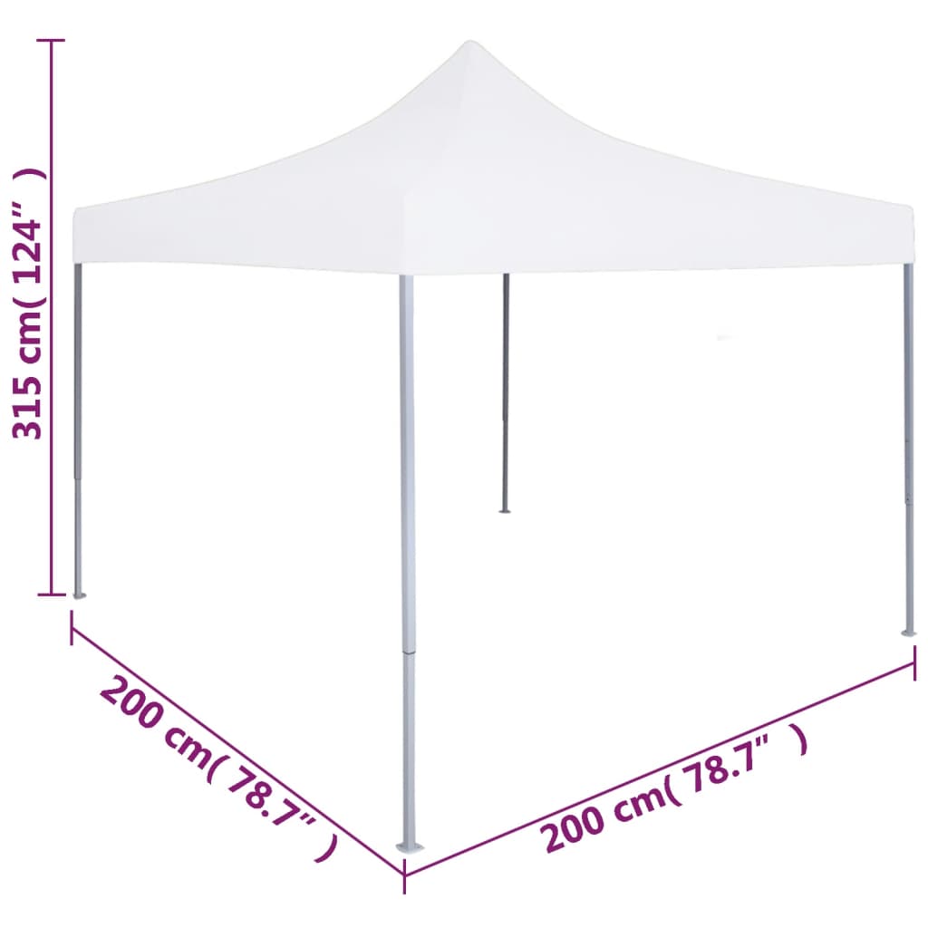 Profi-Partyzelt Faltbar 2×2 m Stahl Weiß
