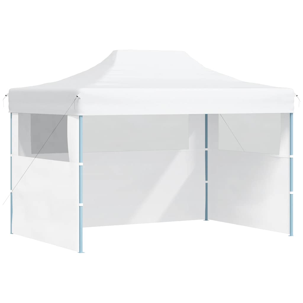 Profi-Partyzelt Faltbar mit 3 Seitenwänden 280x410x315 cm Stahl Weiß