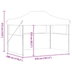 Profi-Partyzelt Faltbar mit 3 Seitenwänden 280x410x315 cm Stahl Weiß