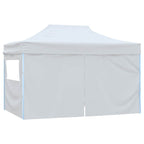 Profi-Partyzelt Faltbar mit 4 Seitenwänden 280x410x315 cm Stahl Weiß