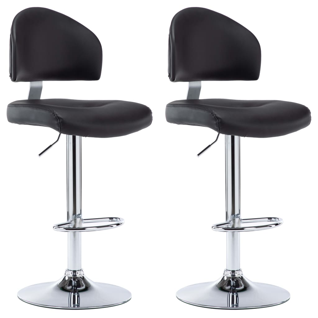 Barhocker 2 Stk. Schwarz Kunstleder