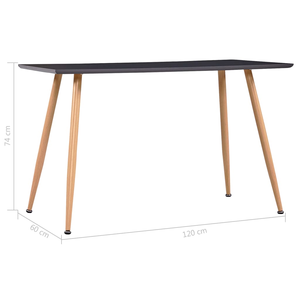 Esstisch Grau und Eichefarben 120×60×74 cm MDF