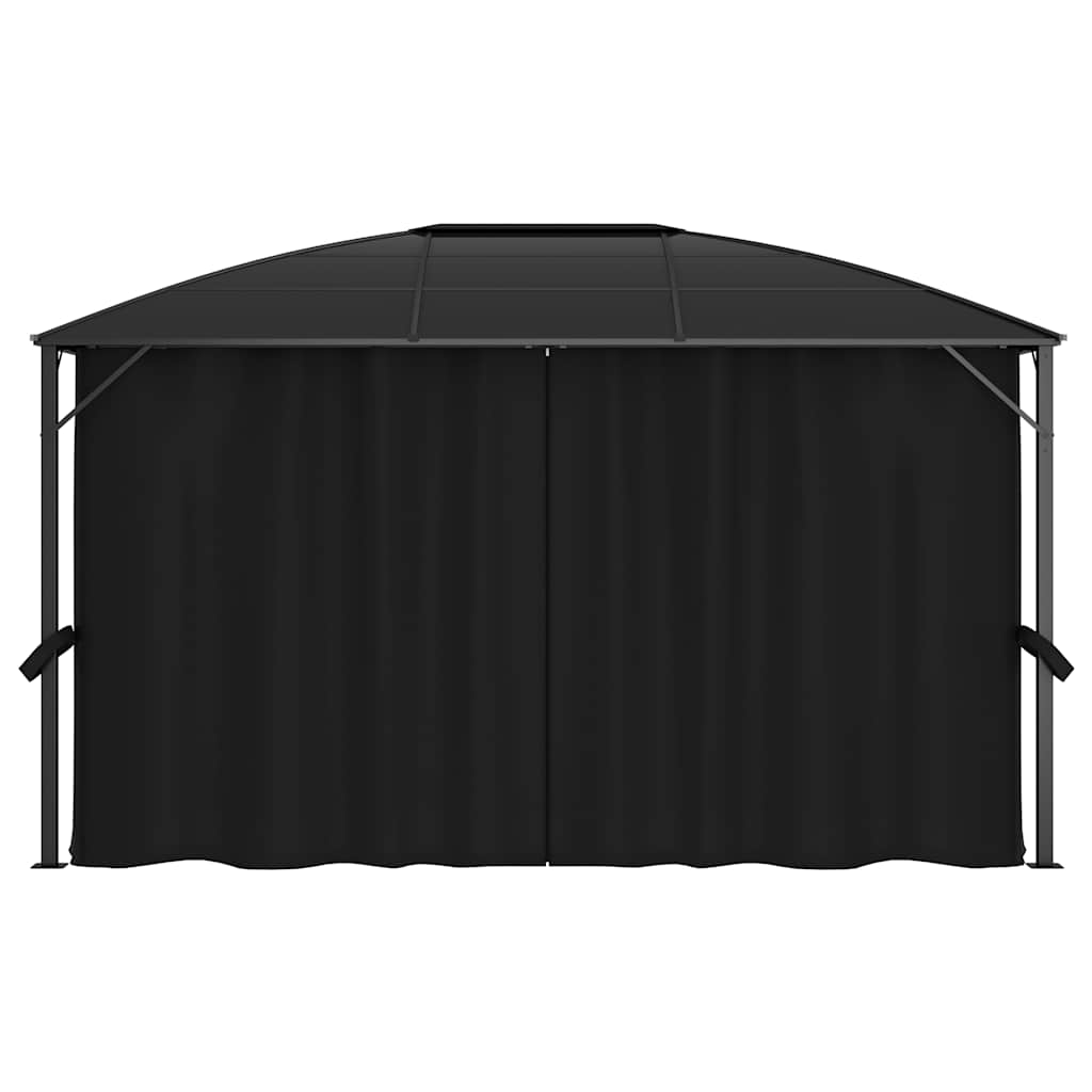 Pavillon mit Vorhängen 400 x 300 x 265 cm Anthrazit