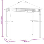 BBQ-Pavillon 240x150x255 cm Anthrazit Stahl