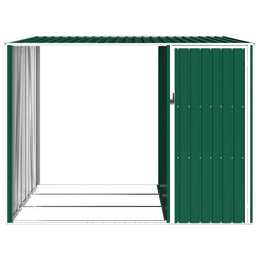 vidaXL Garten Brennholzlager Grün 245x98x159 cm Verzinkter Stahl