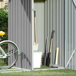 vidaXL Garten Brennholzlager Grau 245x98x159 cm Verzinkter Stahl