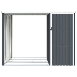 vidaXL Garten Brennholzlager Anthrazit 245x98x159 cm Verzinkter Stahl
